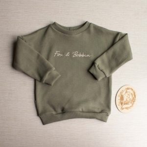 Children's Embroidered Waffle Sweatshirt