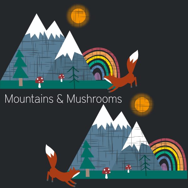 PRE-LOVED; RE-LOVED 3-6m Harems EUC Mountains & Mushrooms/Purple - Image 3