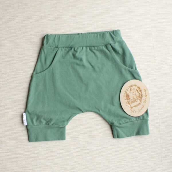 PRE-LOVED; RE-LOVED Age 1 Slim Fit Harem Shorts EUC Sage Green