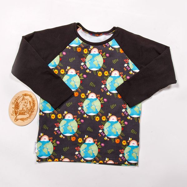 Children's Long Sleeve Raglan T Shirt (Printed Body)