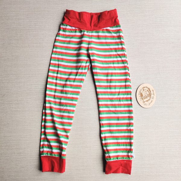 PRE-LOVED; RE-LOVED Age 5 Joggers EUC Candy Cane Stripes/Bright Red