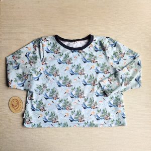 PRE-LOVED RE-LOVED Women's L Long Sleeved Boxy T EUC Animal Earth/Denim