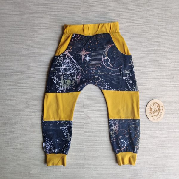 PRE-LOVED; RE-LOVED Age 6 Colour Block Slim Fit Harems GUC Pirate Ships/Mustard