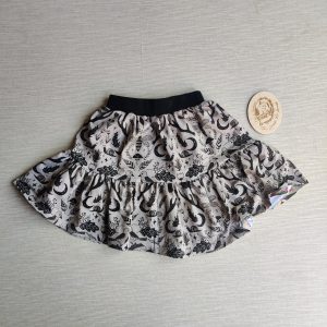 PRE-LOVED; RE-LOVED Age 2 Tiered Skirt SAMPLE SALE Woodlandala/Black