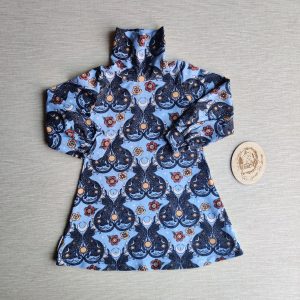 PRE-LOVED; RE-LOVED Age 2 Long Sleeve Turtle Neck dress EUC Mystic Cats