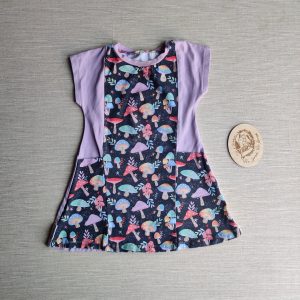 PRE-LOVED; RE-LOVED Age 2 Colour Block Tunic Dress GUC Magical Mushrooms/Lilac