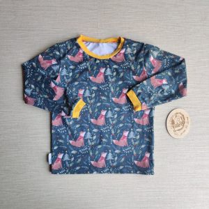 PRE-LOVED; RE-LOVED Age 5 Long Sleeve T Shirt EUC Festive Foxes/Yellow