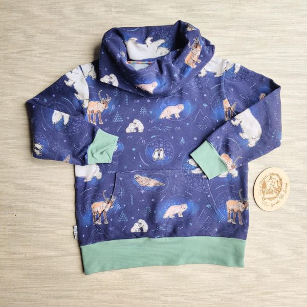 PRE-LOVED; RE-LOVED Age 7 French Terry Snoody EUC Arctic Animals/Mint