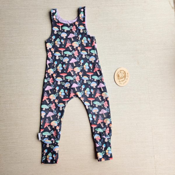 PRE-LOVED; RE-LOVED Age 1 GWM Romper GUC Magical Mushrooms/Light Lilac