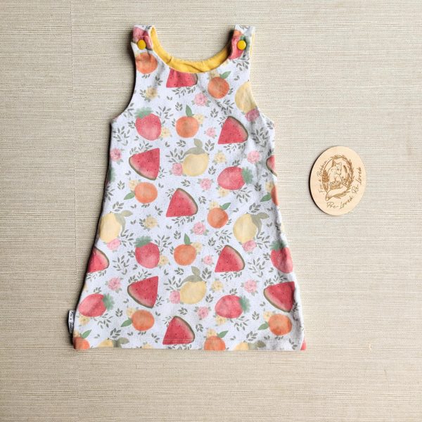 PRE-LOVED; RE-LOVED Age 1 Romper Dress GUC Fresh Fruits/Yellow
