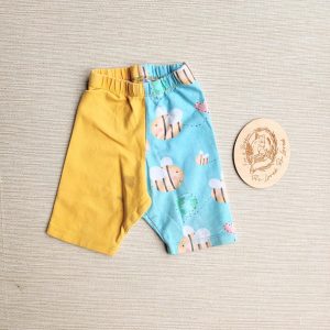 PRE-LOVED; RE-LOVED Age 6-12m Split Colour Cycle Shorts PLAYWEAR No Planet Bee/Yellow