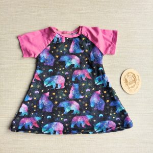 PRE-LOVED; RE-LOVED Age 2 Raglan Dress EUC Ursa Major/Fuschia