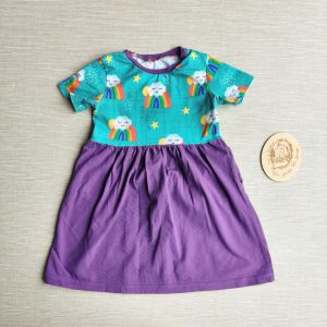 PRE-LOVED; RE-LOVED Age 2 T Shirt Dress EUC Every Cloud/Purple with pockets