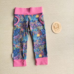 PRE-LOVED; RE-LOVED Age 2 Slim Fit Joggers EUC MM Rainbow Zoo/Fuschia with pockets