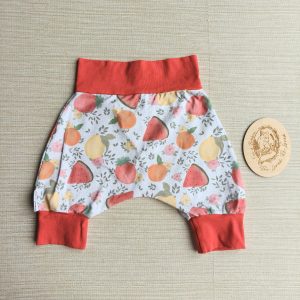 PRE-LOVED; RE-LOVED Age 1 Harem Shorts EUC Fresh Fruits/Red