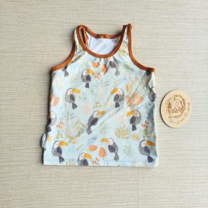 PRE-LOVED; RE-LOVED Age 2 Tank T GUC MM Toucans/Rust