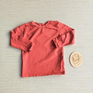 PRE-LOVED: RE-LOVED Age 2 Long Sleeve T GUC Red with poppered neckline
