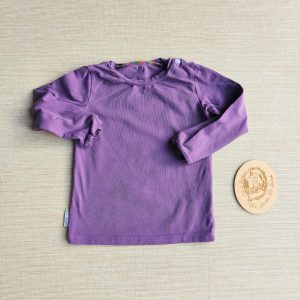 PRE-LOVED; RE-LOVED Age 2 Long Sleeve T GUC Purple with poppered neckline