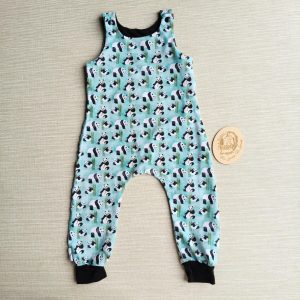 PRE-LOVED; RE-LOVED Age 3 Romper EUC Pandas/Black
