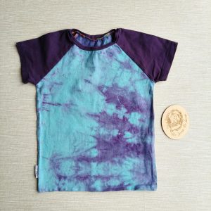 PRE-LOVED; RE-LOVED Age 6 Raglan T EUC Custom Tie Dye/Purple