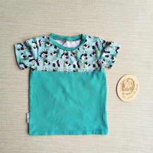 PRE-LOVED; RE-LOVED Age 3 T Shirt EUC Pandas/Turquoise