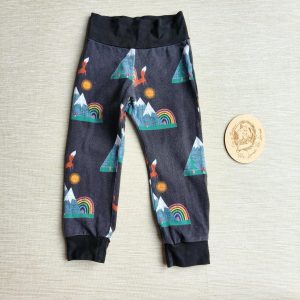 PRE-LOVED; RE-LOVED Age 2 Slim Fit Joggers GUC Mountains & Mushrooms/Black