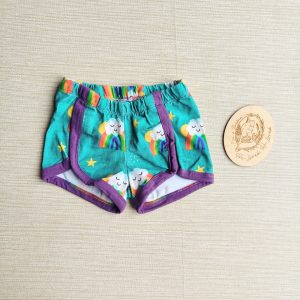 PRE-LOVED; RE-LOVED Age 2 Track Shorts EUC Every Cloud/Purple