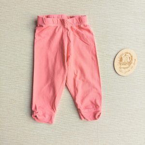 PRE-LOVED; RE-LOVED Age 2 Capri Leggings EUC Watermelon Pink with faux bow cuffs