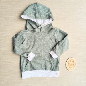 PRE-LOVED; RE-LOVED Age 2 French Terry Hoody EUC Safari/White