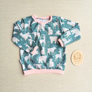 PRE-LOVED; RE-LOVED Age 3 Long Sleeve T Shirt BRAND NEW MM Nordic Animals/Baby Pink