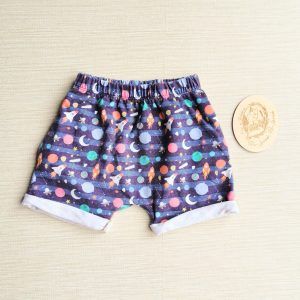 PRE-LOVED; RE-LOVED Age 6 Roll Hem Shorts GUC Space Cadet with pockets