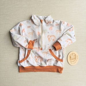 PRE-LOVED; RE-LOVED Age 3 Half Zip Sweater EUC Bluebell Wood/Rust