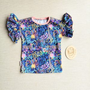 PRE-LOVED; RE-LOVED Age 3 Frilly Dolman T BRAND NEW Rainbow Zoo/Coral