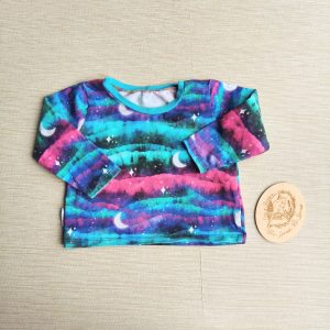 PRE-LOVED; RE-LOVED Age 6-12m Long Sleeve Boxy T GUC Aurora/Blue