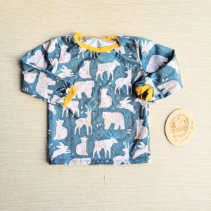 PRE-LOVED; RE-LOVED Age 3 Long Sleeve T Shirt PLAYWEAR MM Nordic Animals/Oker