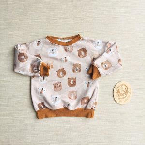 PRE-LOVED; RE-LOVED Age 3 French Terry Sweater EUC MM Bears/Honey