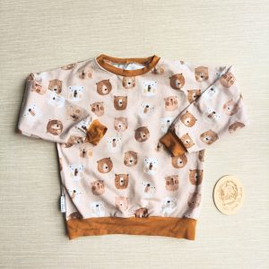 PRE-LOVED; RE-LOVED Age 8 French Terry Sweater EUC MM Bears/Honey