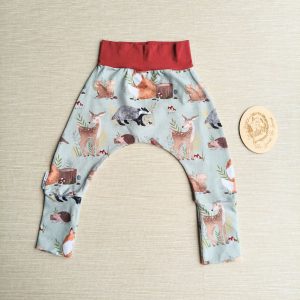 PRE-LOVED; RE-LOVED Age 6-12m Grow With Me Harems EUC Woodland Creatures/Wine Red