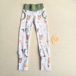 PRE-LOVED; RE-LOVED Age 4 Grow With Me Slim Fit Joggers EUC On the Farm/Khaki with pockets
