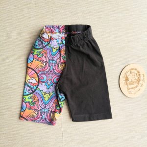 PRE-LOVED; RE-LOVED Age 2 Split Cycle Shorts EUC Peace & Rainbows/Black