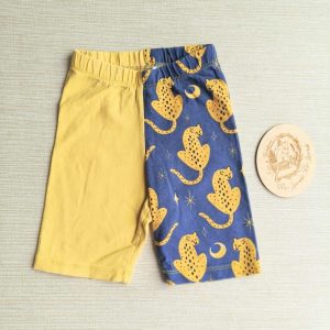 PRE-LOVED; RE-LOVED Age 4 Cycle Shorts GUC Leopards/Yellow