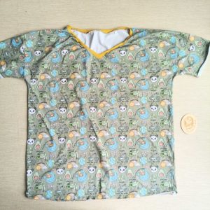 PRE-LOVED; RE-LOVED 4XL Baggy V Neck T EUC MM Earth Day/Yellow