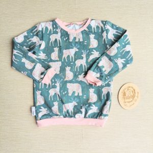 PRE-LOVED; RE-LOVED Age 4 Long Sleeve T Shirt EUC MM Nordic Animals/Baby Pink
