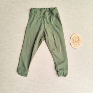 PRE-LOVED; RE-LOVED Age 2 Leggings EUC Khaki with bow bottom cuffs