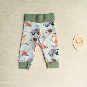 PRE-LOVED; RE-LOVED 3-6m Slim Fit Joggers EUC Woodland Creatures/Olive Green