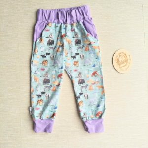 PRE-LOVED; RE-LOVED Age 3 Joggers EUC MM Alphabet Animals/Lavender