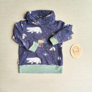 PRE-LOVED; RE-LOVED Age 3 Cowl Neck Sweater GUC MM Arctic Animals/Dark Mint