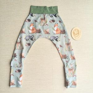 PRE-LOVED; RE-LOVED Age 2 GWM Harems EUC Woodland Creatures/Olive