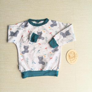 PRE-LOVED; RE-LOVED Age 2 French Terry Sweater PLAYWEAR Winter Wolf/Petrol