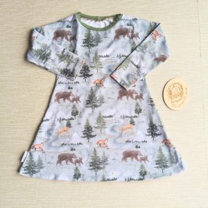 PRE-LOVED; RE-LOVED Age 3 Long Sleeve Tunic Dress EUC Down by the River/Olive